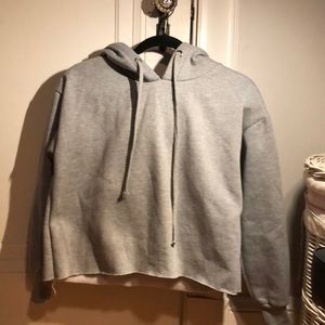 Grey cropped hoodie.